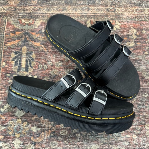 Dr. Martens Blaire Slide Platform Sandals Black US 9 EU 41 UK 7 - Picture 3 of 12